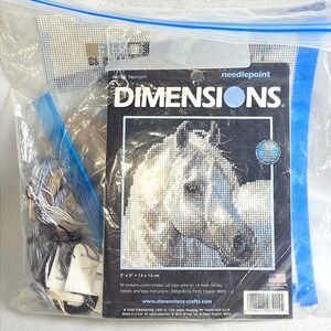 Dimensions Needlepoint Kit 7215 Gentle Strength White Horse Persis Clayton Weirs
